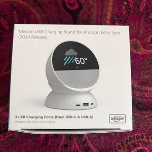 Mission USB Charging Stand only for the 2024 Amazon Echo Spot,